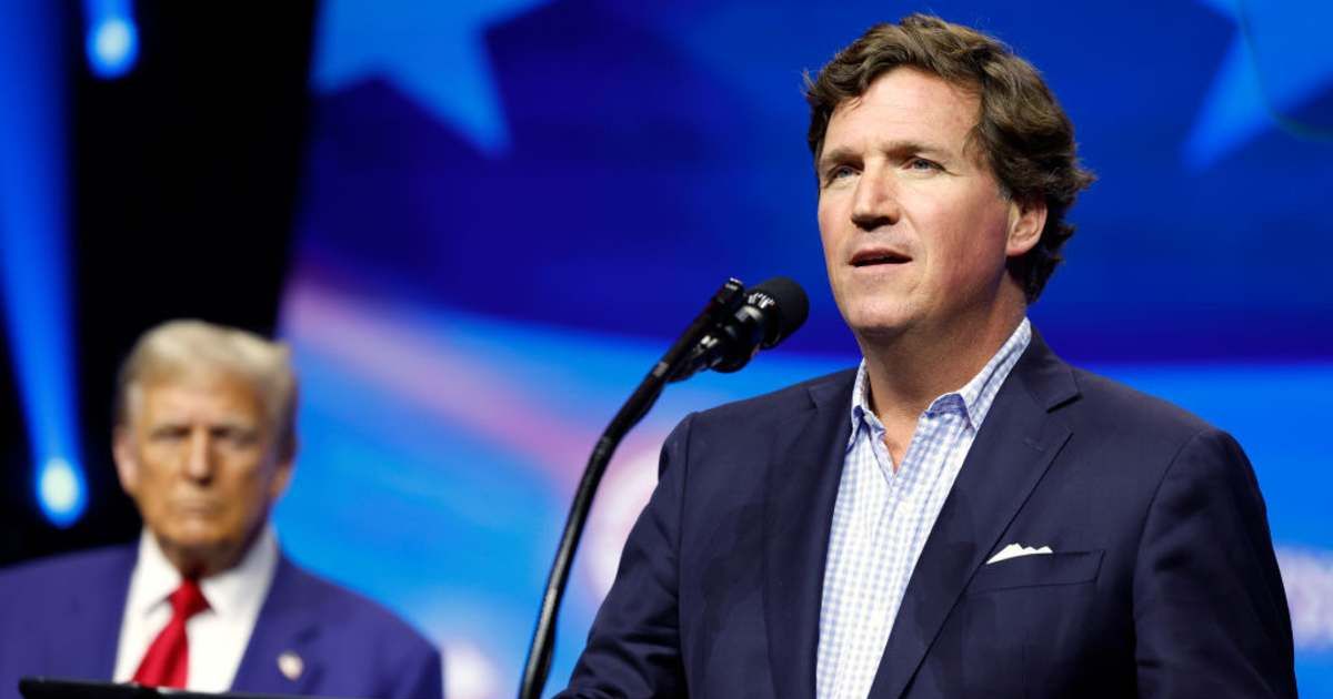 Tucker Carlson said Israel wants Operation Epic Fury to continue, claiming the US fighting its war helps expand borders and a peace deal would stop it (Anna Moneymaker/Getty Images)