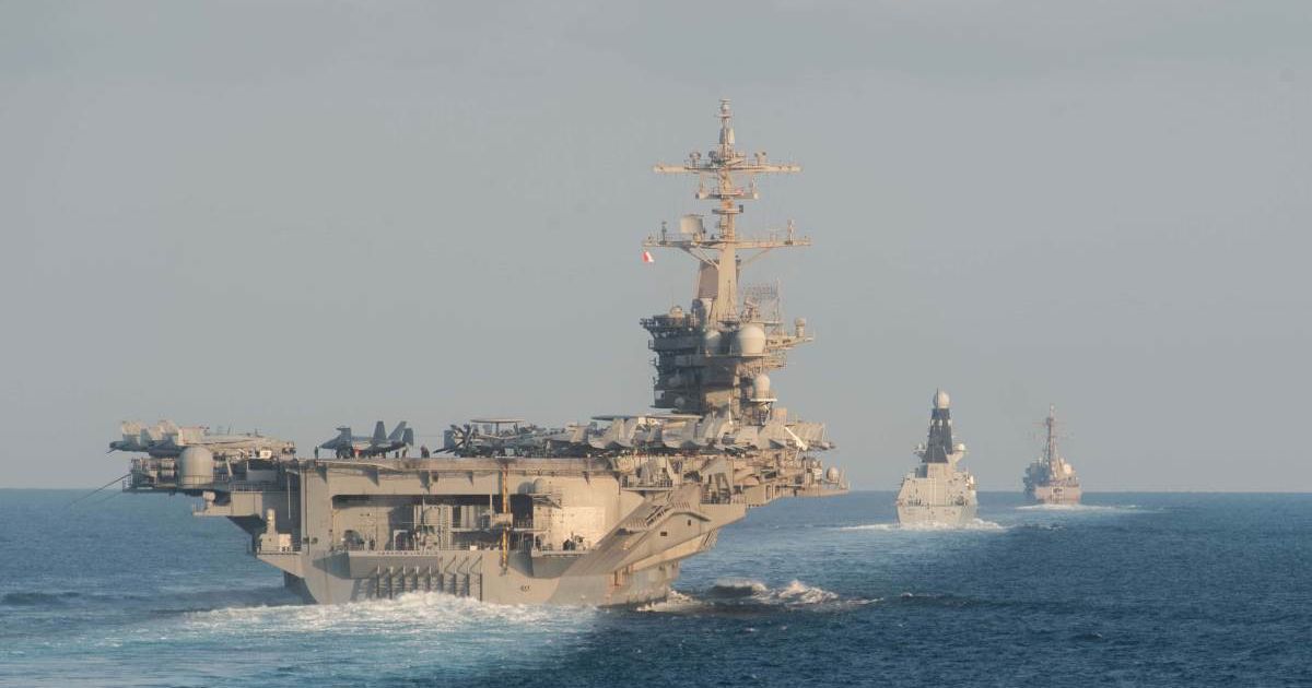 Donald Trump ordered the Navy to  begin the process of blockading all ships trying to enter or leave the Strait of Hormuz after 21 hours of peace talks between the US and Iran failed to yield a deal (Zachary Pearson-US Navy via Getty Images)