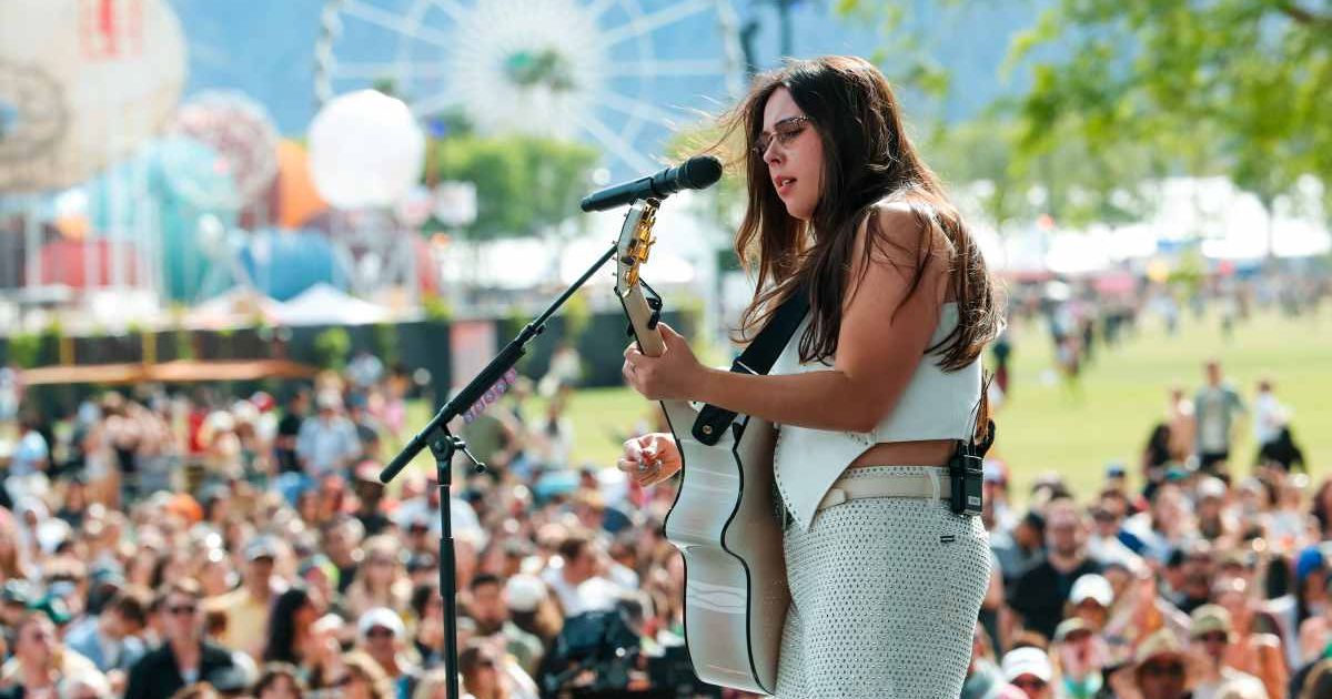 Gigi Perez performs at the Outdoor Theatre during the 2026 Coachella Valley Music and Arts Festival at Empire Polo Club on April 12, 2026, in Indio, California (Frazer Harrison/Getty Images for Coachella)