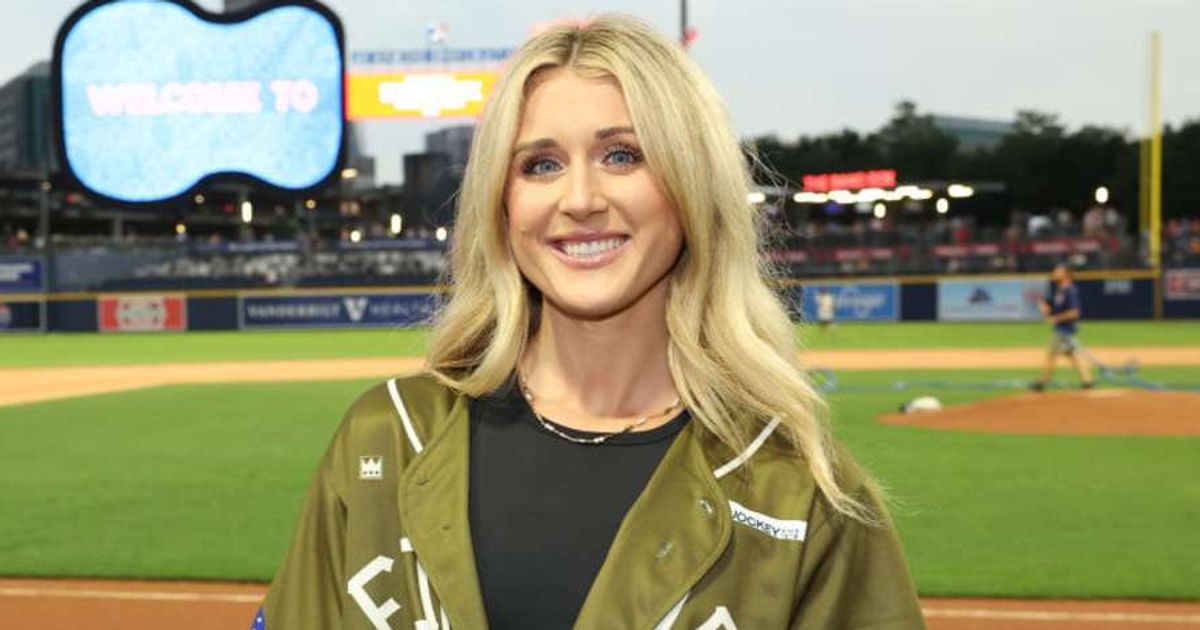 Riley Gaines made it clear that she will continue to support President Donald Trump after previously criticizing him for sharing a photo depicting himself as Jesus (Perry Wyatt/Getty Images)