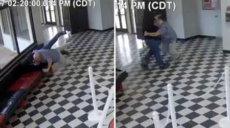 Video shows Oklahoma principal shot in leg as he tackles gunman before attack on students