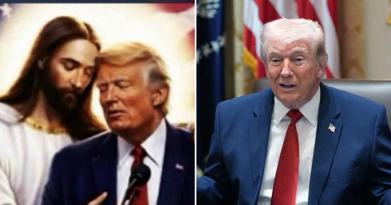 Trump posts AI image of Jesus embracing him following ‘blasphemy’ backlash