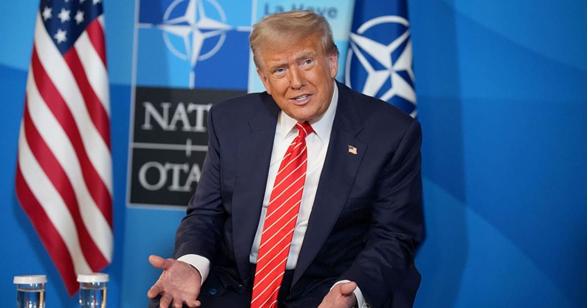 A viral claim said Donald Trump argued the United States pays 'trillions' to NATO and questioned spending billions without support in war (Getty Images)