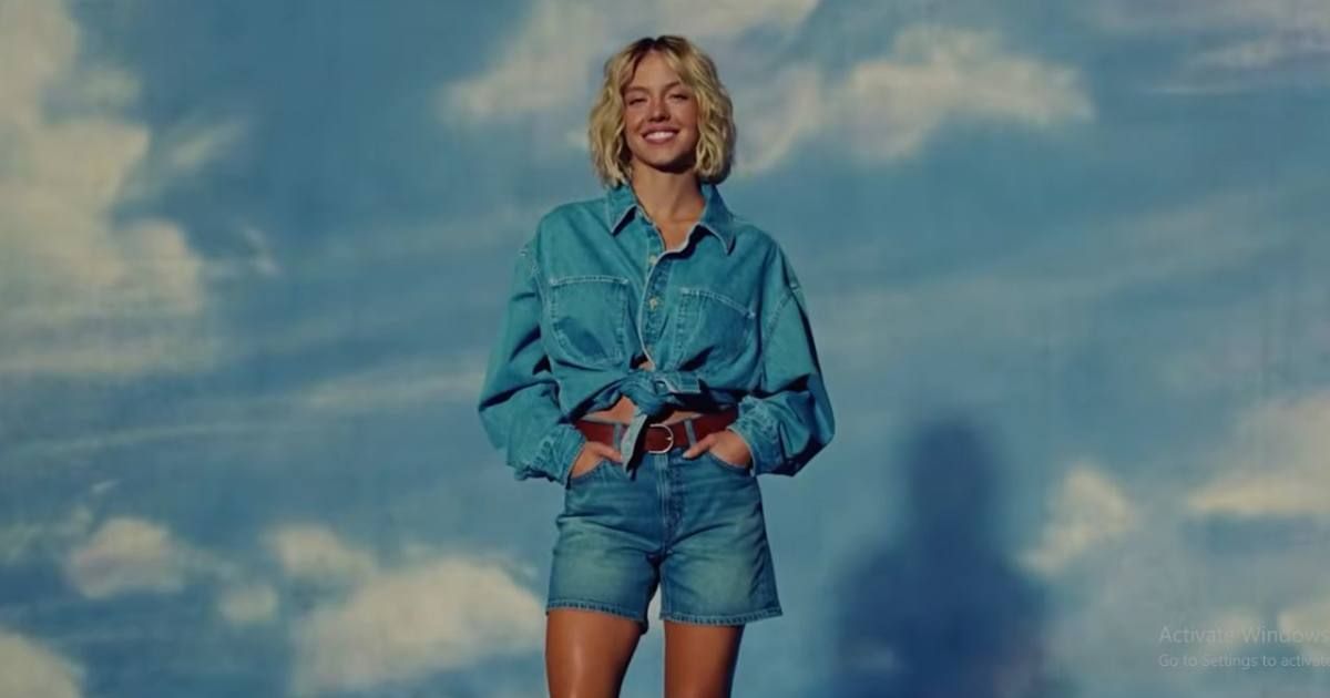 Nearly nine months after the brand’s 'Great Jeans' campaign sparked online outrage, Sydney Sweeney reunited with American Eagle to promote its new denim shorts collection (@americaneagle/YouTube)