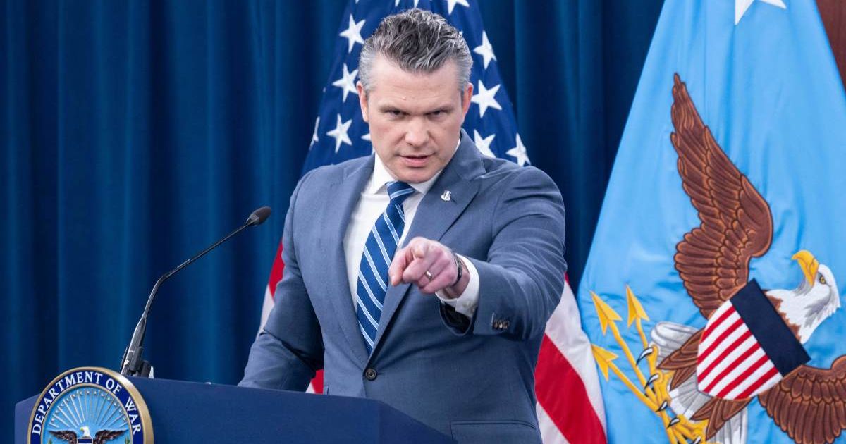 Defense Secretary Pete Hegseth takes questions from the media during a press briefing at the Pentagon, Thursday, April 16, 2026 in Washington (AP Photo/Kevin Wolf)