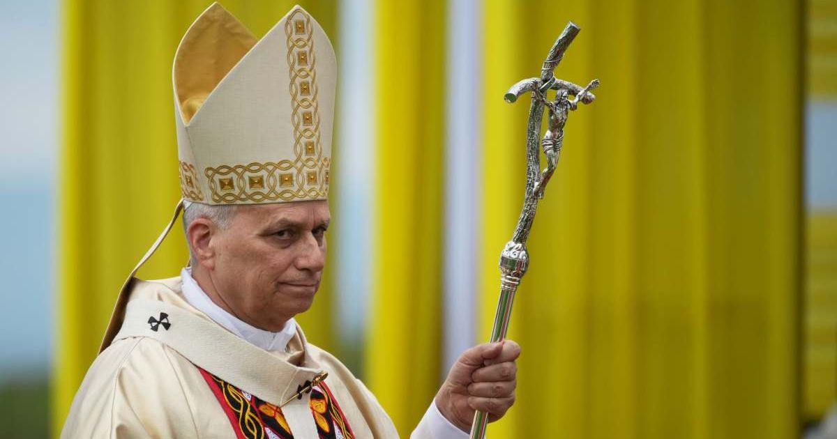 Pope Leo XIV arrives in procession to celebrate a Mass at Bamenda Airport, Cameroon, Thursday, April 16, 2026, on the fourth day of his 11-day pastoral visit to Africa (AP Photo/Andrew Medichini)