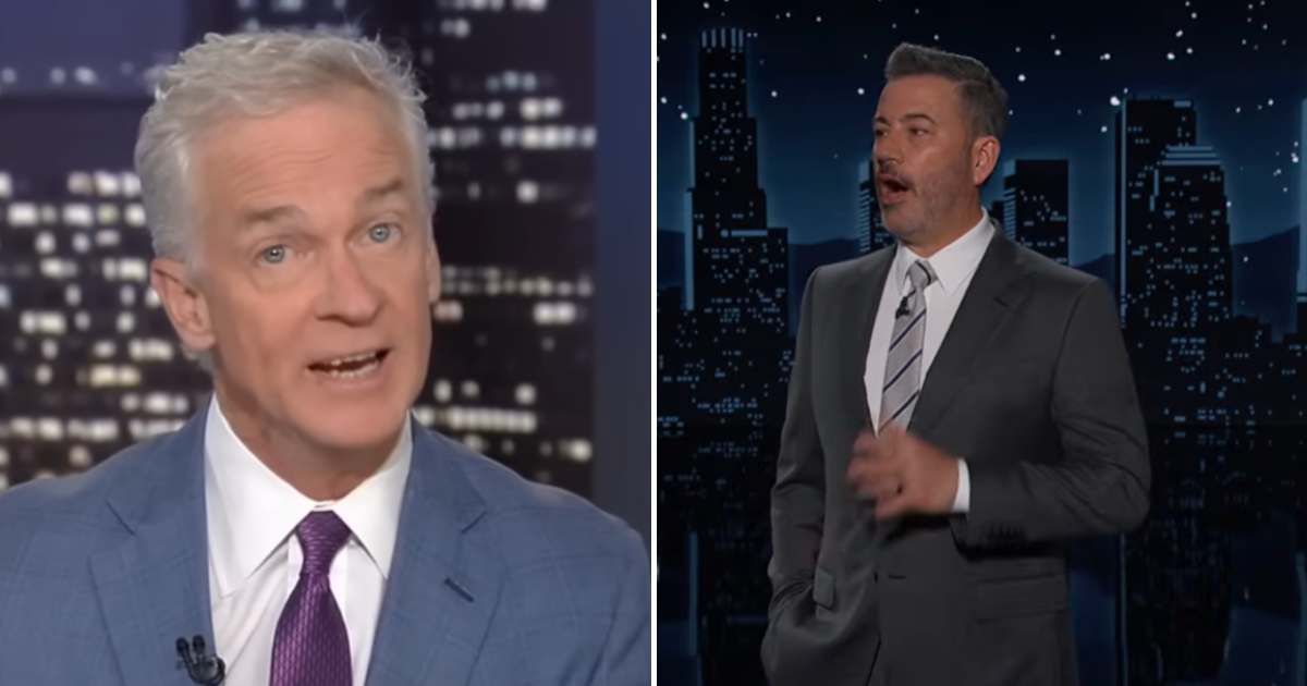 Fox News anchor Trace Gallagher criticized late-night host Jimmy Kimmel, calling out his alleged liberal bias and questioning the humor in his recent monologues (Screengrab/ Fox News, Screengrab/ Jimmy Kimmel Live/ YouTube)