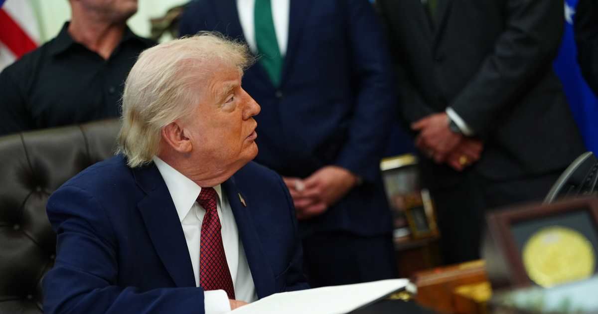 President Donald Trump listens to speeches before signing an executive order in the Oval Office of the White House, Saturday, April 18, 2026, in Washington (AP Photo/Julia Demaree Nikhinson)