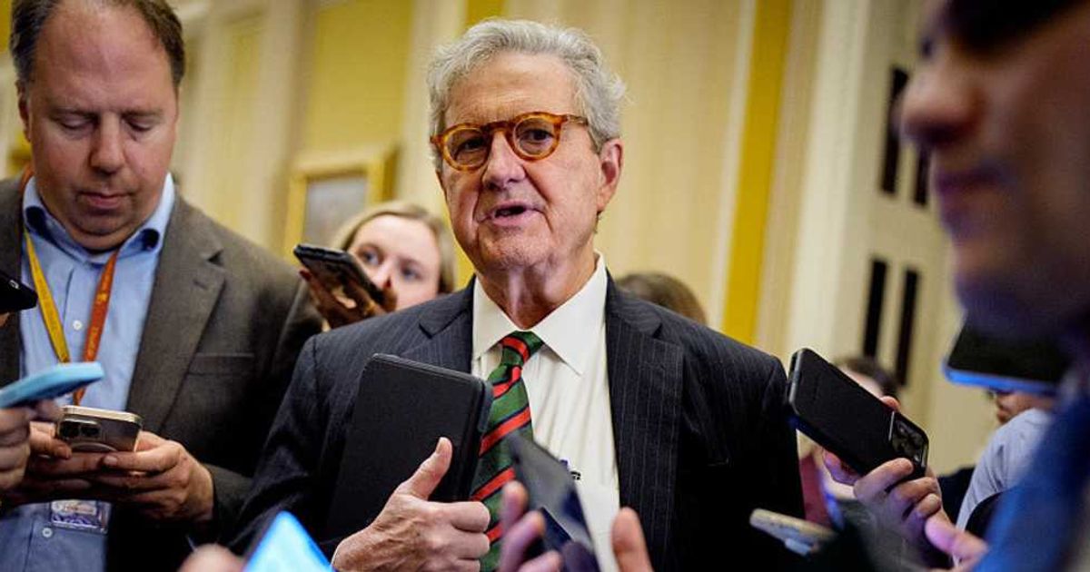 Sen John Kennedy, who is still firmly in President Donald Trump’s corner, questioned the need to have a fight with the pope (Andrew Harnik/Getty Images)