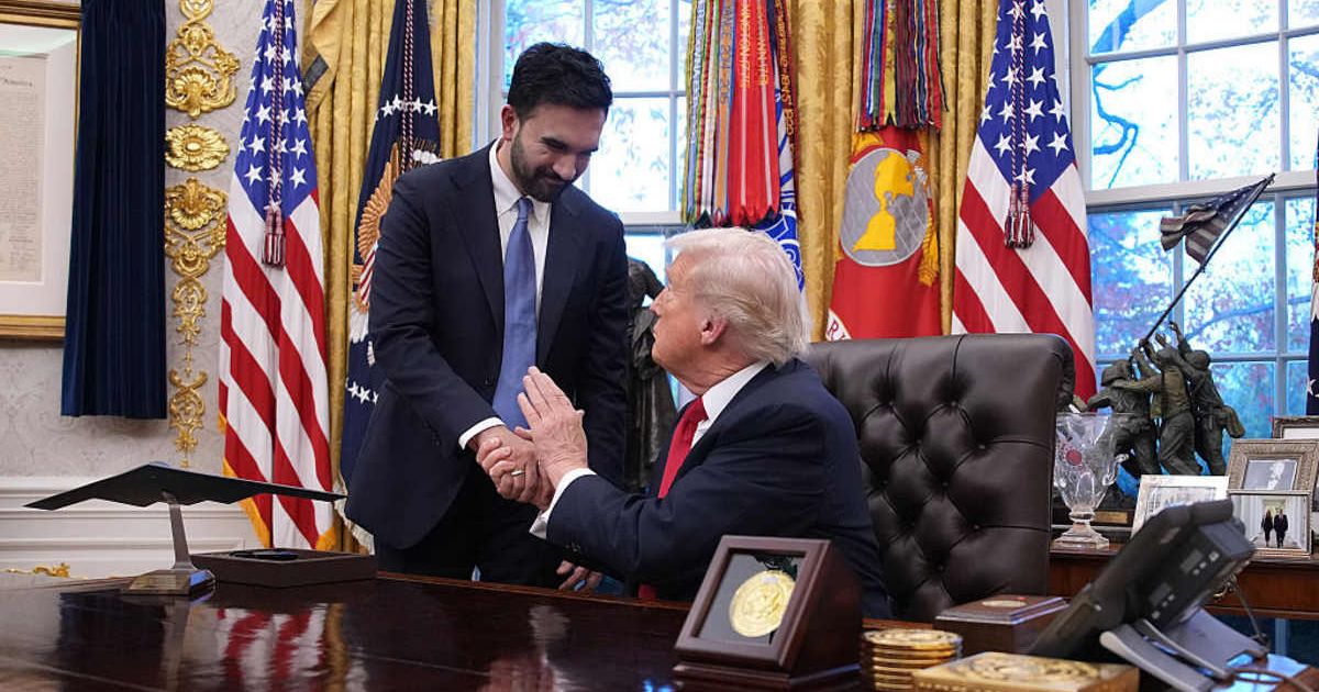US President Donald Trump shakes hands with New York City Mayor-elect Zohran Mamdani during a meeting in the Oval Office at the White House in Washington, DC, on November 21, 2025 (Getty Images)