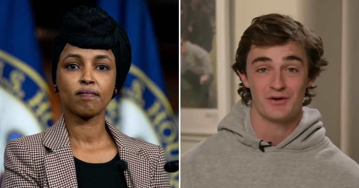 Nick Shirley slammed Omar after her office amended a financial disclosure that originally reported up to $30 million in assets. (Kent Nishimura/Getty Images, Screengrab/Eric Daugherty)