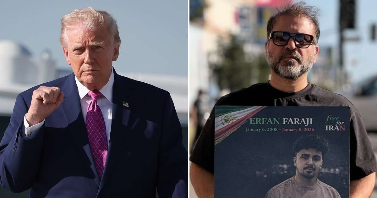 In his letter, President Donald Trump said he was 'devastated' by the death of Majid Moghadasi's nephew, Erfan Faraji (Win McNamee/Getty Images, Majid Moghadasi/Instagram)