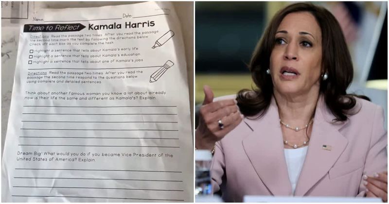'Liberal indoctrination camps': Public school student’s worksheet on Kamala Harris angers dad