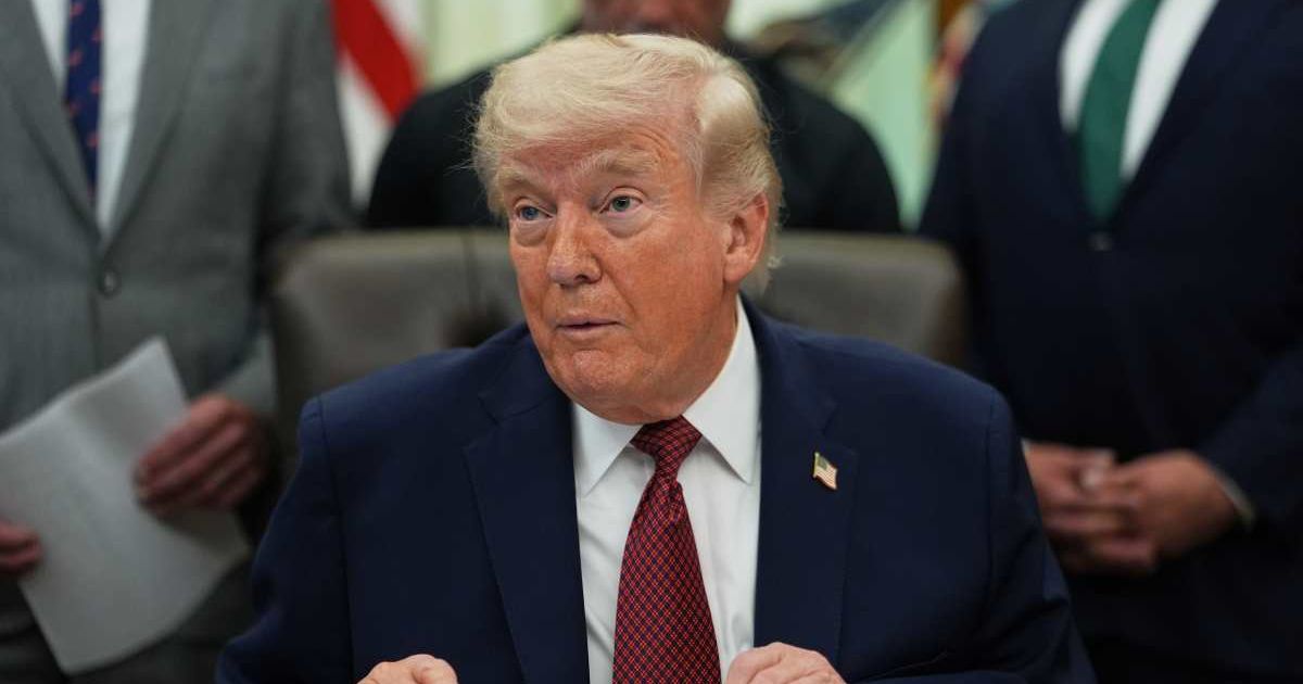 Donald Trump’s claim that the Iranian leadership has forced hundreds of ships toward the US has sparked speculation online (AP Photo/Julia Demaree Nikhinson)