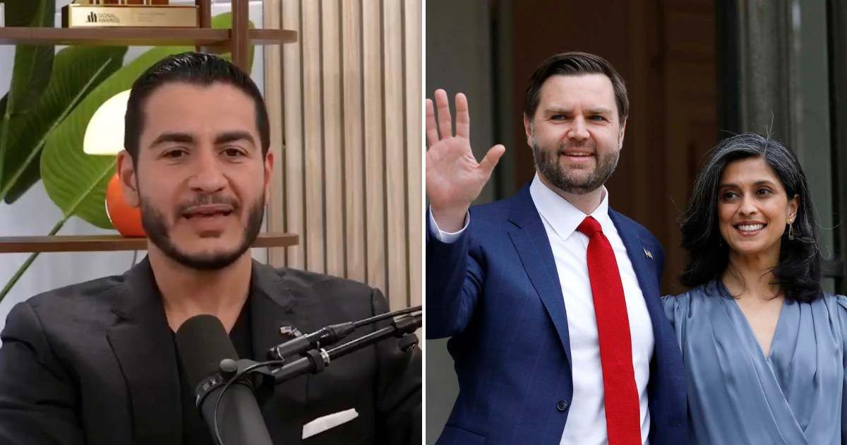 Abdul El-Sayed faced backlash over comments he made about JD and Usha Vance on 'The Allen Analysis Show' podcast (@WellsJorda89710/X , Getty Images)