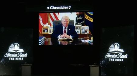 Trump leans on faith messaging, reads Bible at ‘America Reads the Bible’ amid fallout with Pope Leo