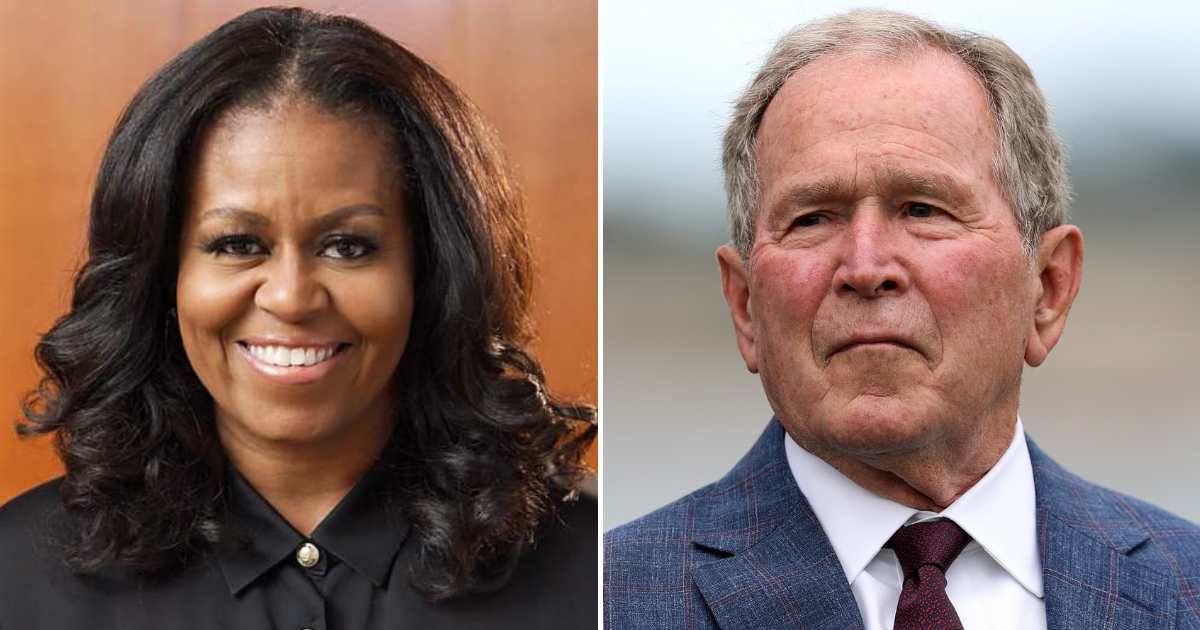 The conversation revisited the widely shared moment from John McCain’s 2018 funeral, where George W Bush was seen discreetly handing Michelle Obama an Altoid (Billboard Music Awards 2021, Luke Hales/Getty Images)