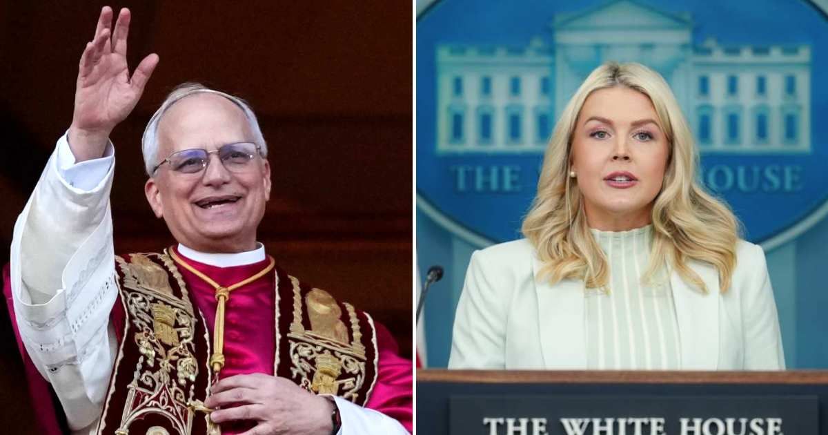  A viral post claims that Pope Leo XIV read White House Press Secretary Karoline Leavitt’s resume live on CNN  (Getty Images, AP Photo/Julia Demaree Nikhinson)