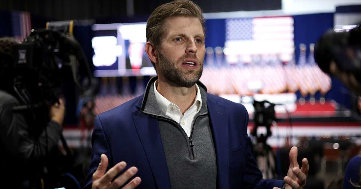 Eric Trump accused Democrats of 'cheating' and trying to silence Donald Trump, saying they 'can’t run on policy' (Getty Images)