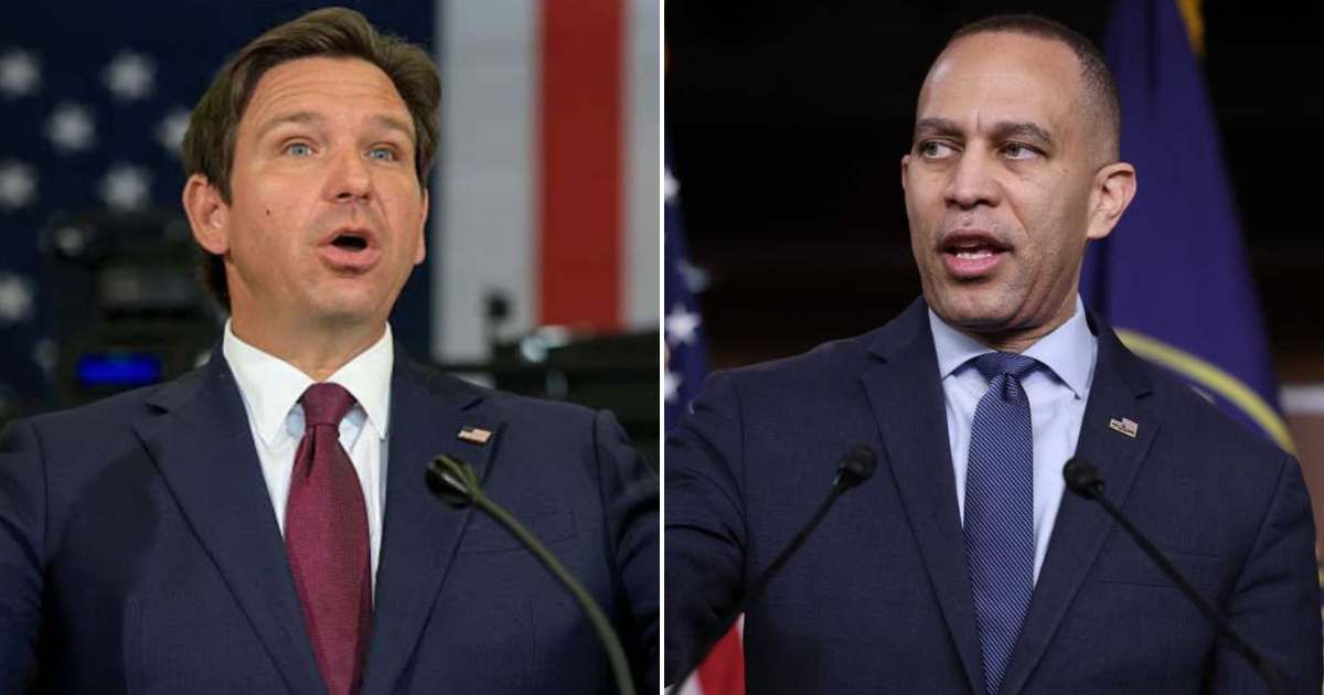 Ron DeSantis even mockingly suggested he would pay for Hakeem Jeffries to come down to Florida and campaign (Getty Images)