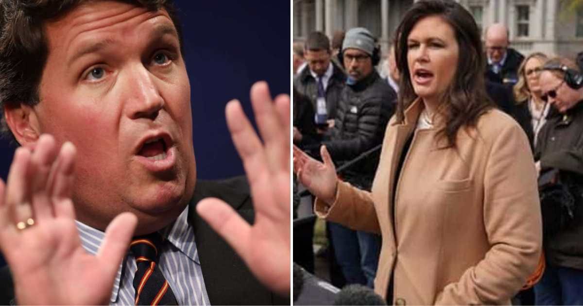 Governor of Arkansas Sarah Huckabee Sanders criticized Tucker Carlson for 'dangerous misinformation' following his clash with President Donald Trump (Getty Images)