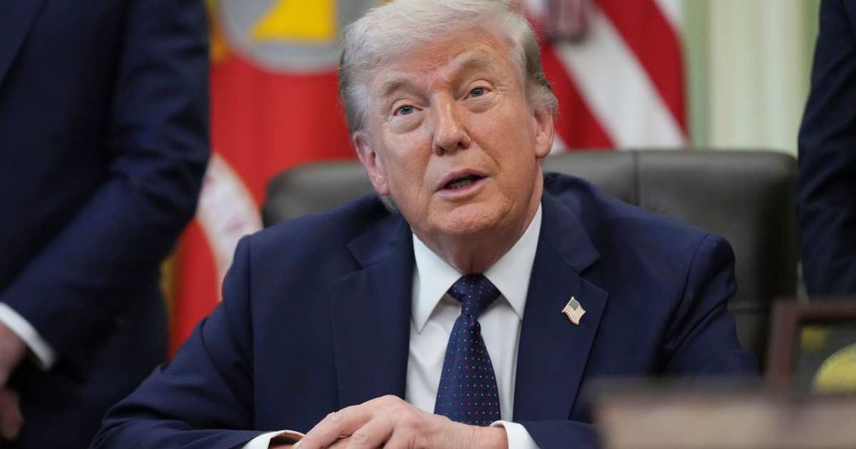 President Donald Trump was at a public event as controversy grew over remarks about other countries (AP Photo/Mark Schiefelbein)