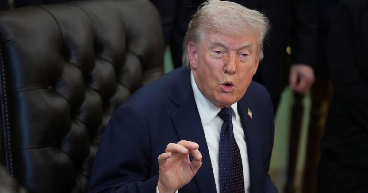 President Donald Trump addressed maritime tensions in the Strait of Hormuz (AP Photo/Mark Schiefelbein)