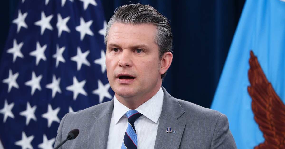 Secretary of War Pete Hegseth speaks during a press briefing at the Pentagon on April 24, 2026, in Arlington, Virginia (Anna Moneymaker/Getty Images)