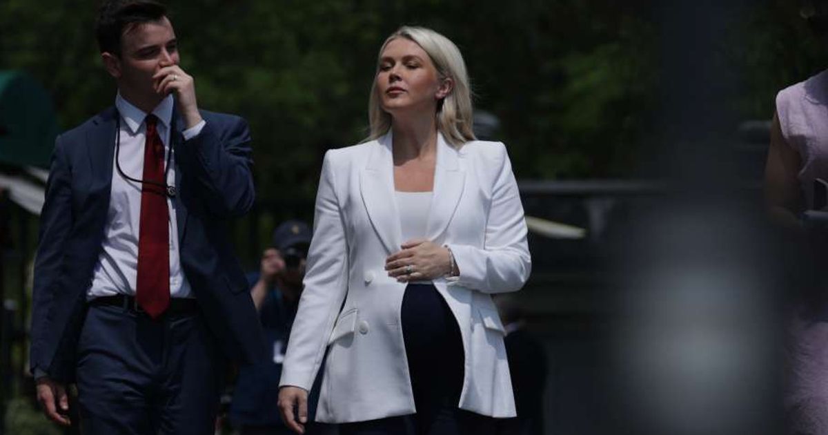 Karoline Leavitt confirmed that she and her husband, Nicholas Riccio, are expecting a daughter (Alex Wong/Getty Images)