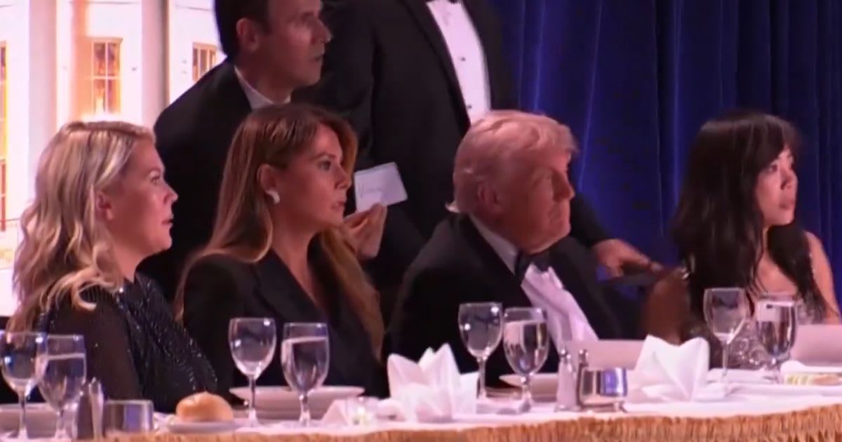 Trump was evacuated from WHCD after a shooting incident (Screenshot, X/@nicksortor)