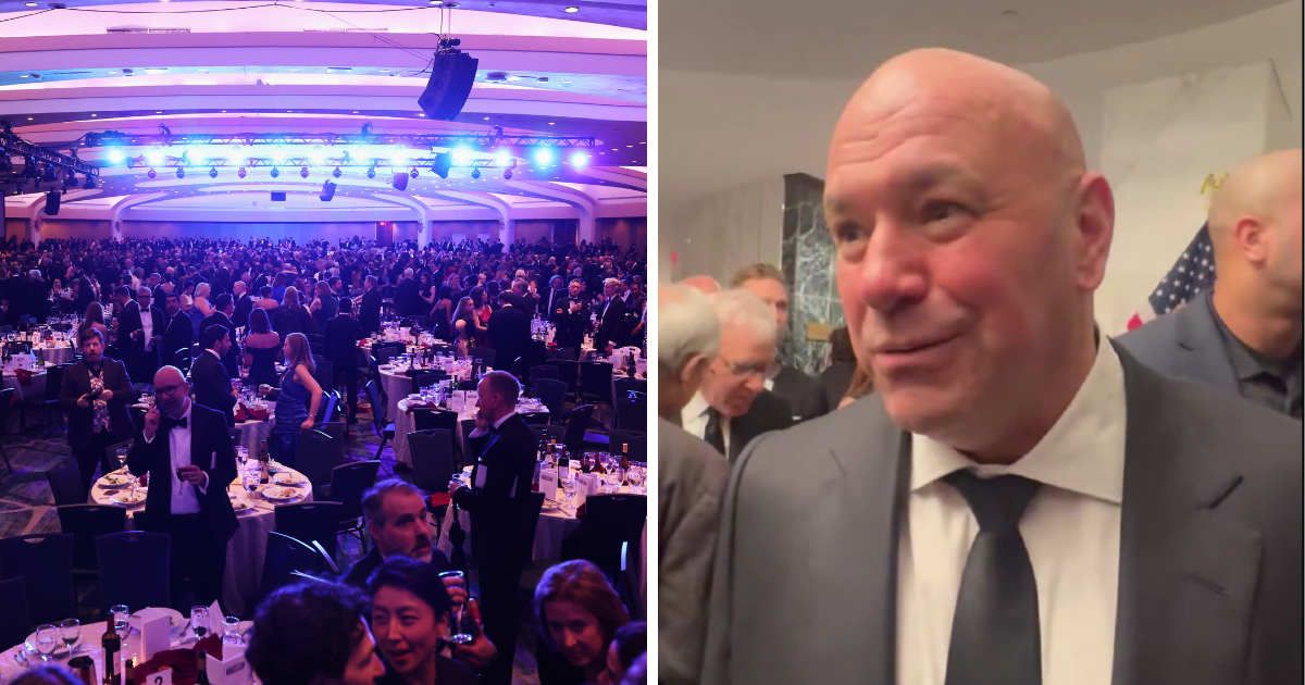 Dana White described chaotic moments as security rushed in during the White House Correspondents’ Dinner evacuation (Screengrab/@PolymarketSport/X, AP Photos)