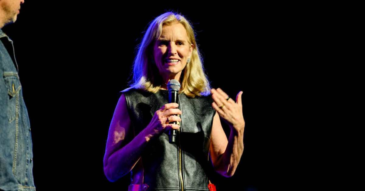 Kerry Kennedy appears on stage at Stars In The House fifth anniversary concert featuring “Finn” at The Town Hall in New York City, March 17, 2025 (Roy Rochlin/Getty Images for Stars in the House)