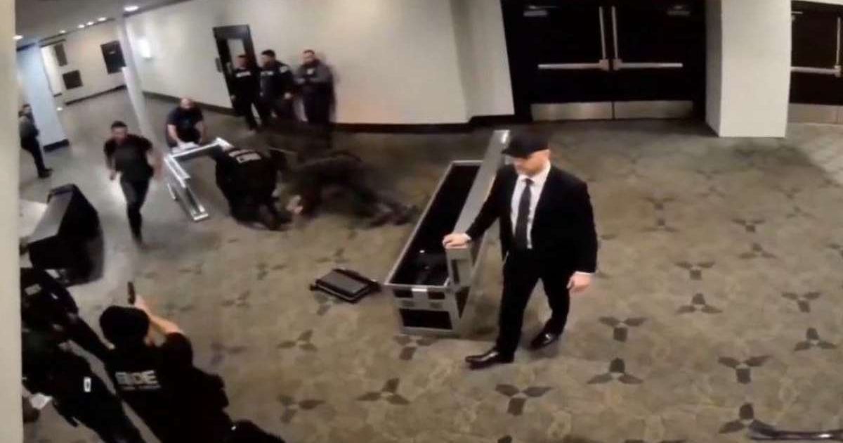 CCTV footage claims to show Secret Service agents responding to the White House shooting (@bennyjohnson/X)
