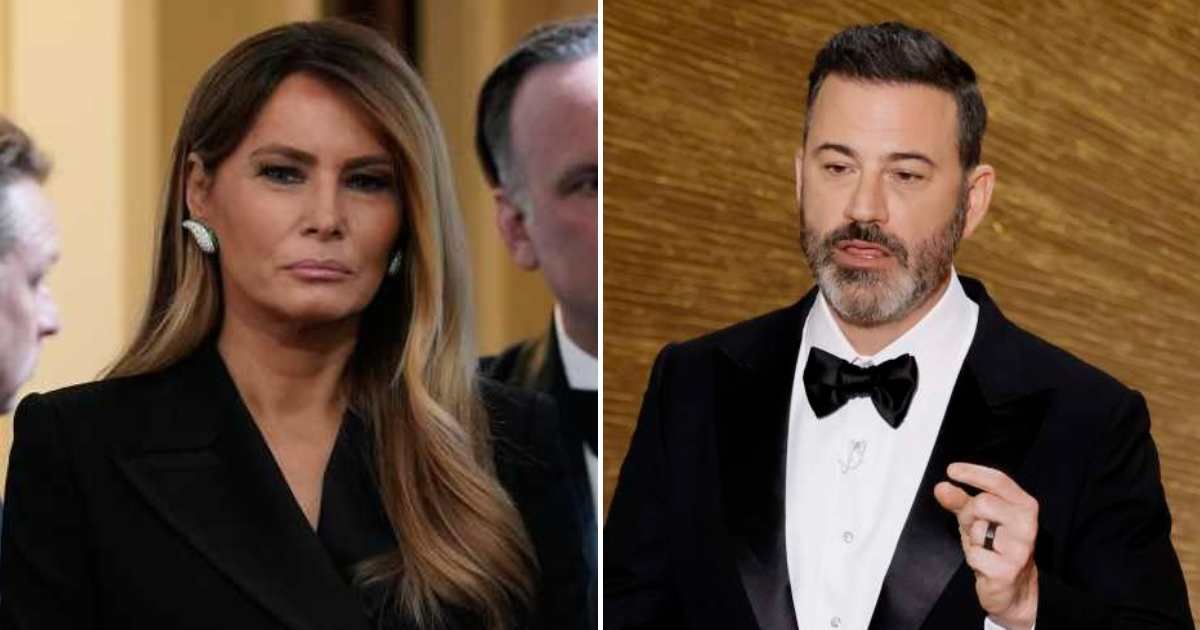 Jimmy Kimmel made the remark about Melania Trump while parodying the White House Correspondents’ Dinner on his late-night show on Thursday, April 23 (AP/Jose Luis Magana, Getty Images)