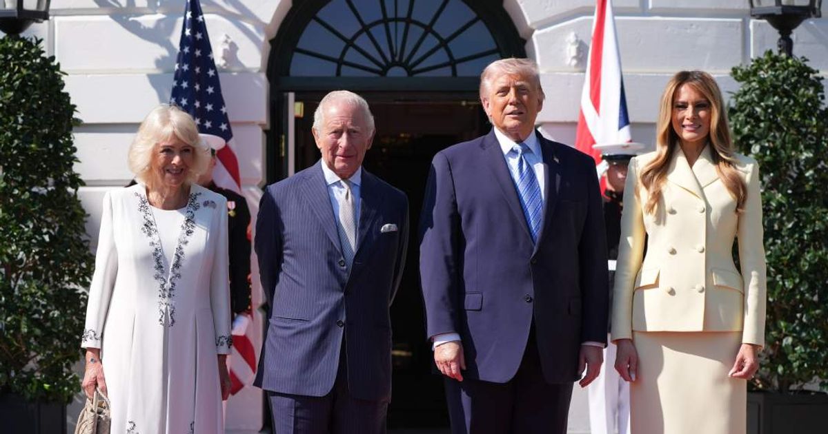 King Charles III and Queen Camilla meet Donald Trump and Melania Trump at the White House as key Oval Office talks are planned to take place off camera (AP Photo/Alex Brandon).