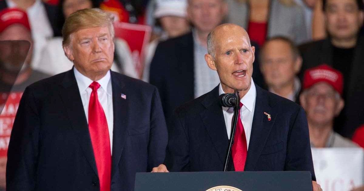 Senator Rick Scott led GOP pushback on President Donald Trump's ballroom plan, urging it to be funded privately rather than with taxpayer money (Getty Images)