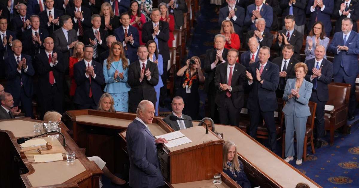 Britain's King Charles III speaks to a joint meeting of Congress in the House Chamber at the US Capitol, Tuesday, April 28, 2026, in Washington (AP Photo/J Scott Applewhite)