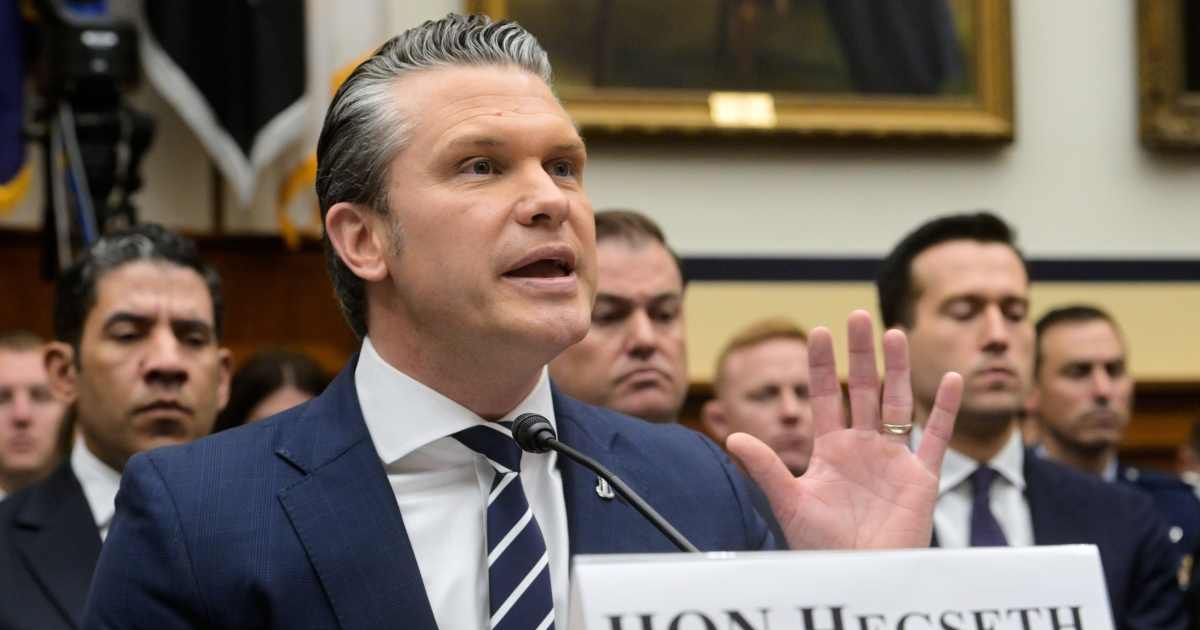 Secretary of Defense Pete Hegseth appears before a House Committee on Armed Services business meeting on the Department of Defense Fiscal Year 2027 on Capitol Hill, Wednesday, April 29, 2026, in Washington (AP Photo/Rod Lamkey Jr)