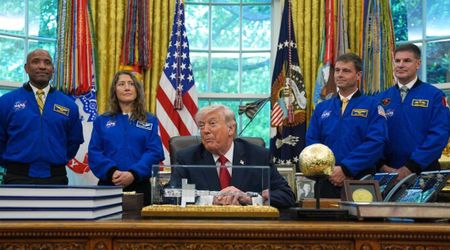 ‘Is the president allowed in space?’: Trump jokes while hosting Artemis II astronauts at White House