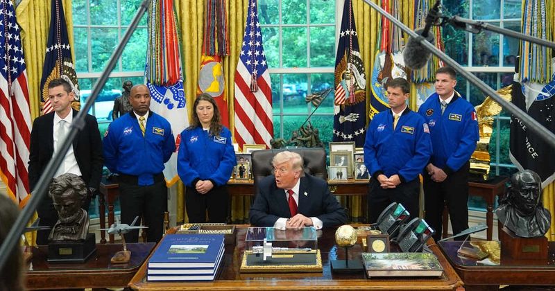 Trump jokes about NASA chief’s ‘beautiful ears’ at White House event: ‘He’s got super hearing’