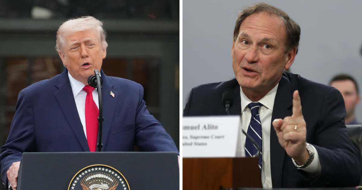 President Donald Trump singled out Supreme Court Justice Samuel Alito for praise after the Court, in a landmark ruling, struck down a Black-majority district in Louisiana as “an unconstitutional gerrymander”  (Getty Images)