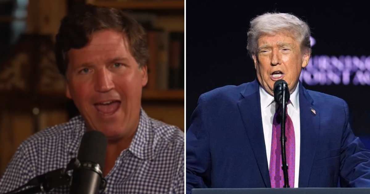 Tucker Carlson criticized Trump’s leadership and renewed Iran war concerns (@TuckerCarlson/X, AP Photo/Ross D Franklin)