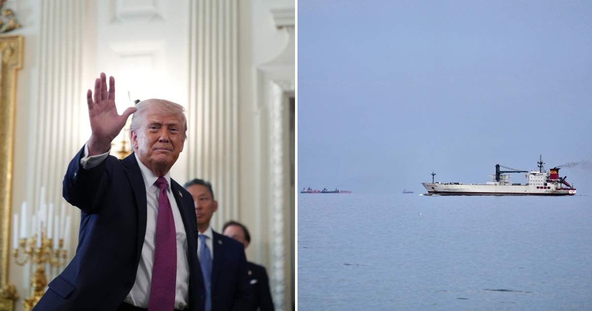 President Donald Trump ramped up efforts to build a coalition to secure the Strait of Hormuz as Iran tensions disrupted global energy flows (AP Photo)