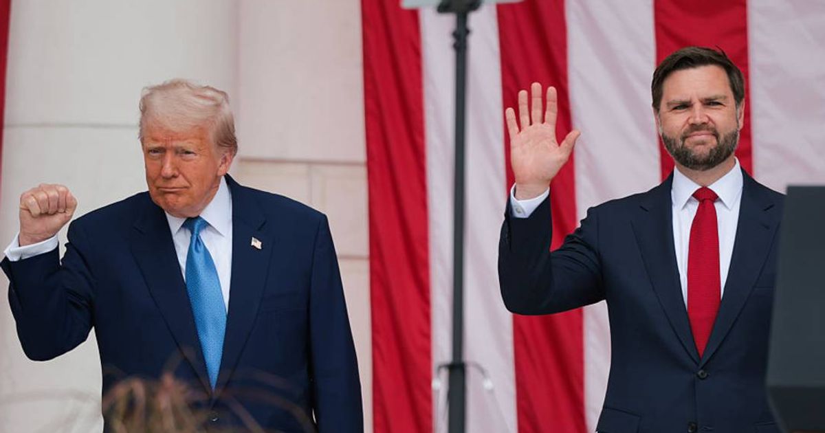 The claim that Donald Trump and JD Vance are facing a 'double impeachment' has triggered sharp reactions online, with many dismissing it as 'ridiculous' (Getty Images)