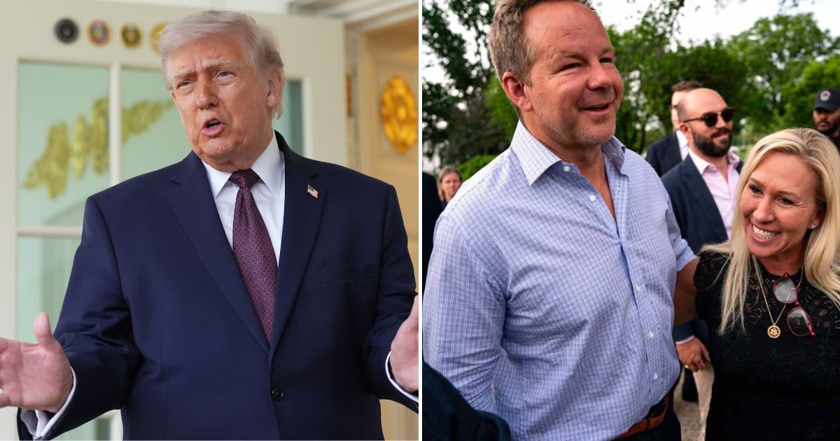 President Donald Trump called Brian Glenn a 'great guy,' saying he has always liked him while taking a swipe at Marjorie Taylor Greene (AP, Getty Images)