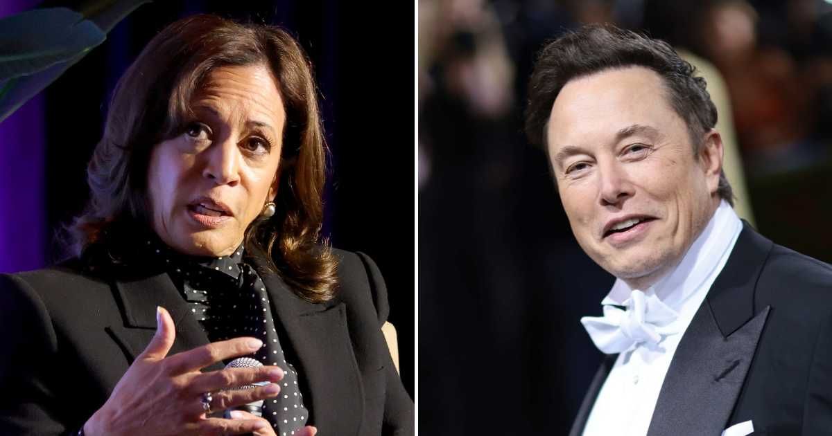 A post claimed Kamala Harris questioned unusual voting patterns and suggested possible interference involving Elon Musk (Getty Images)