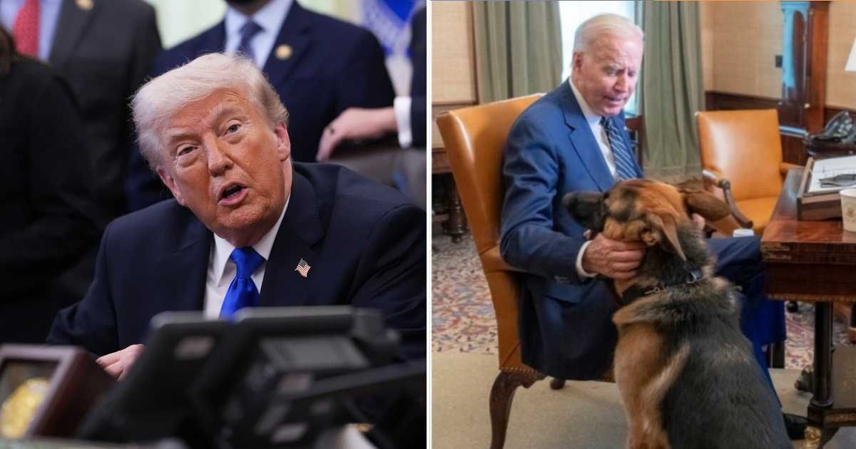 Trump joked about Joe Biden’s pet Commander notorious for biting Secret Service agents (Getty Images and WhiteHouse/Instagram)