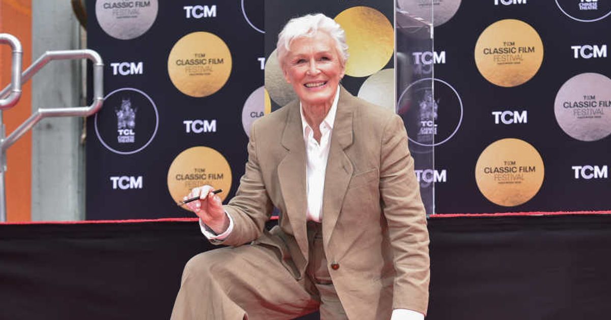 Glenn Close placed her hands in cement at TCL Chinese Theatre during the honoring ceremony (Richard Shotwell/Invision/AP)