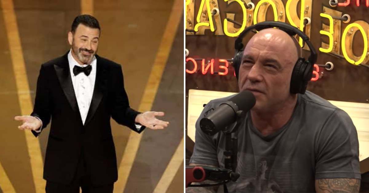 Joe Rogan took aim at President Donald Trump and First Lady Melania Trump for attacking Jimmy Kimmel after the WHCD shooting (Getty Images, Screengrab/ PowerfulJRE/ YouTube)
