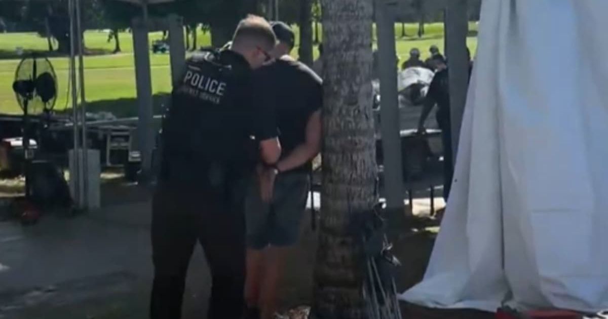The suspect was charged with disorderly conduct and resisting arrest, and taken to Turner Guilford Knight Correctional Center in Miami (Screengrab/X/@nicksortor)